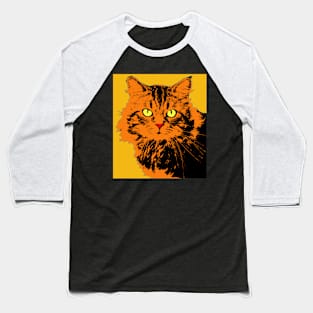 CAT POP ART ORANGE Baseball T-Shirt